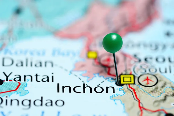 Inchon pinned on a map of South Korea