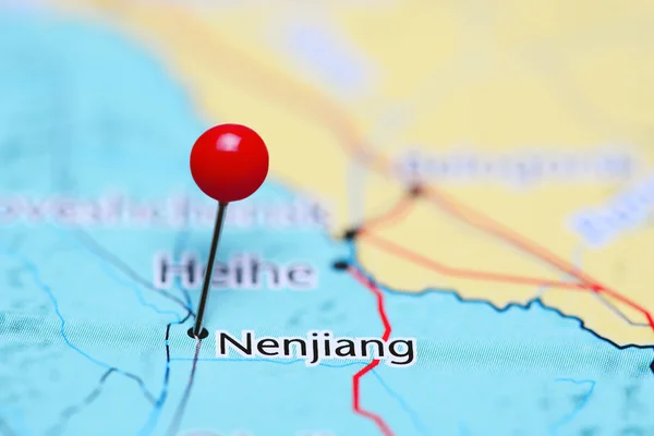 Nenjiang pinned on a map of China