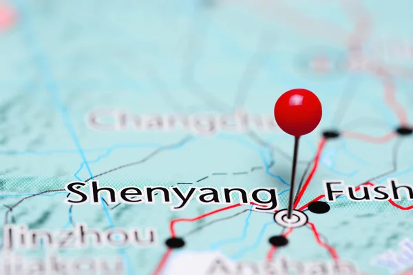 Shenyang pinned on a map of China
