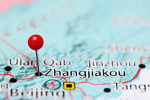 Zhangjiakou pinned on a map of China