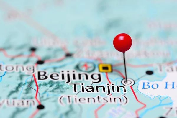 Tianjin pinned on a map of China