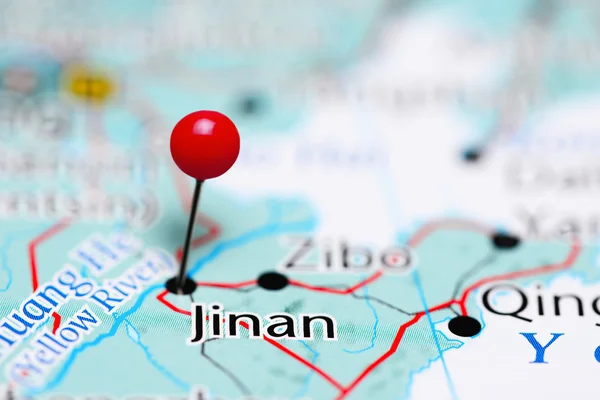 Jinan pinned on a map of China