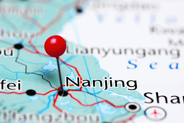 Nanjing pinned on a map of China