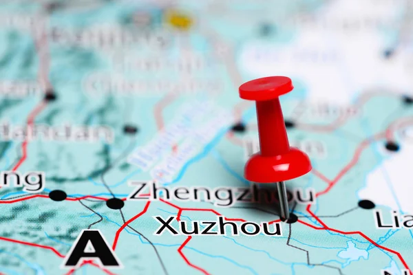 Xuzhou pinned on a map of China