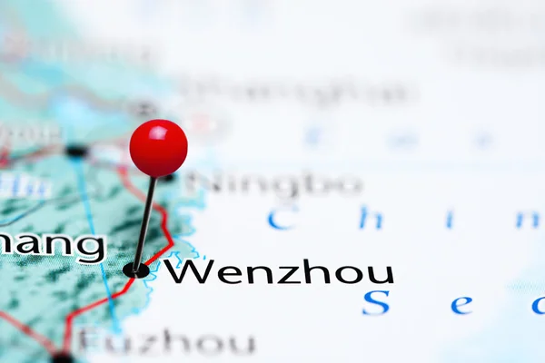 Wenzhou pinned on a map of China