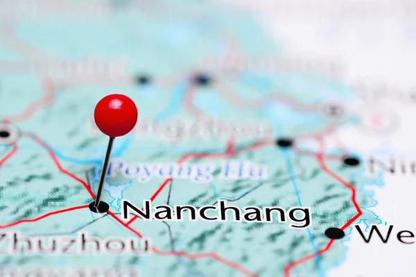Nanchang pinned on a map of China