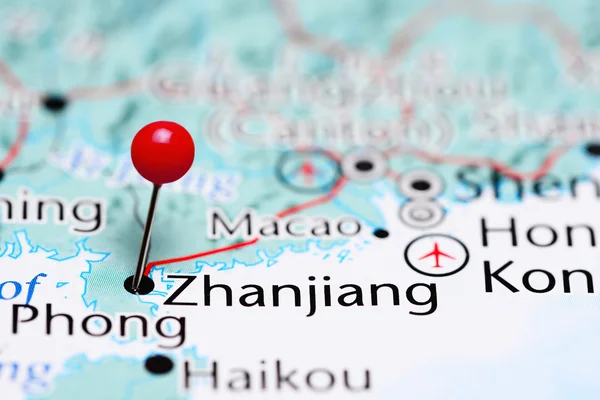 Zhanjiang pinned on a map of China