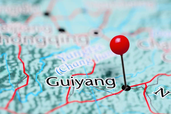 Guiyang pinned on a map of China