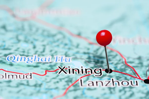 Xining pinned on a map of China