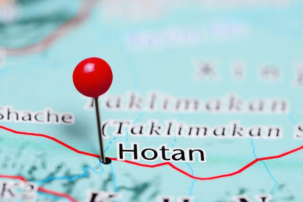 Hotan pinned on a map of China