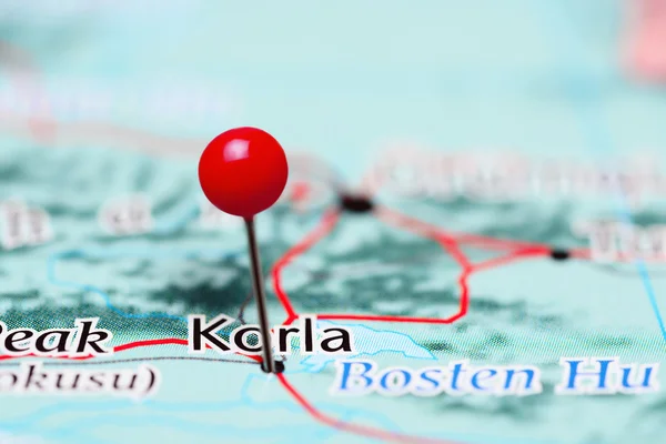 Korla pinned on a map of China