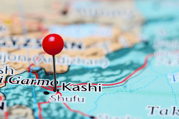 Kashi pinned on a map of China