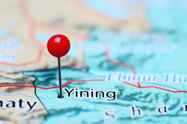 Yining pinned on a map of China