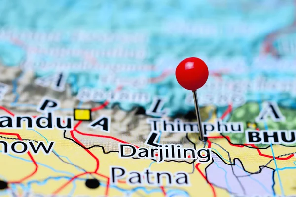 Darjiling pinned on a map of Nepal