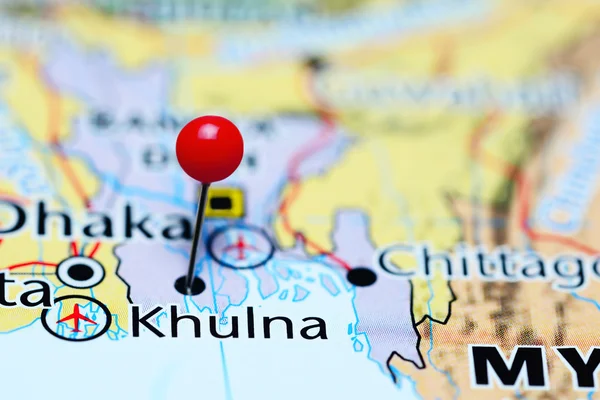 Khulna pinned on a map of Bangladesh