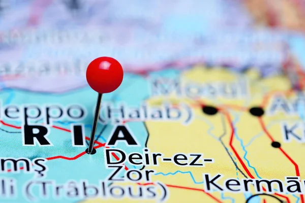 Deir-ez-Zor pinned on a map of Syria