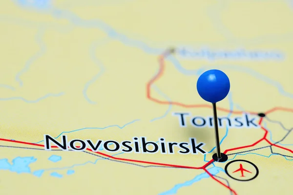 Novosibirsk pinned on a map of Russia