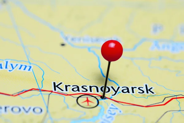 Krasnoyarsk pinned on a map of Russia