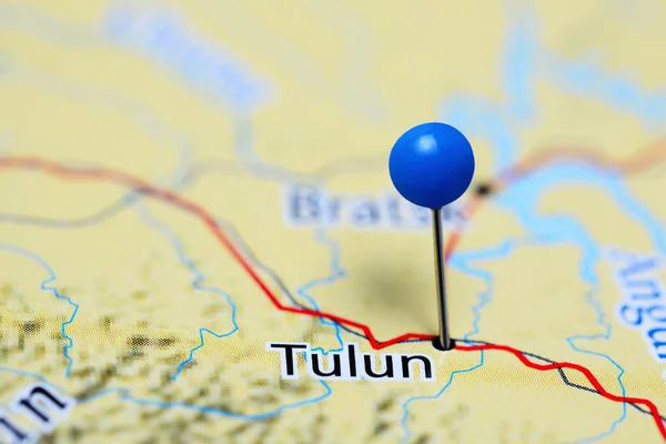 Tulun pinned on a map of Russia