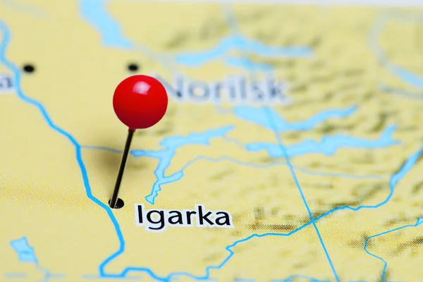 Igarka pinned on a map of Russia