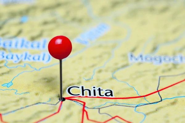 Chita pinned on a map of Russia