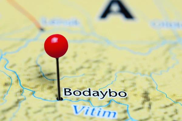 Bodaybo pinned on a map of Russia