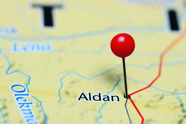 Aldan pinned on a map of Russia