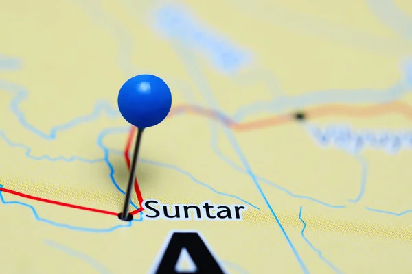 Suntar pinned on a map of Russia