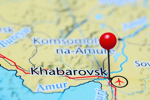 Khabarovsk pinned on a map of Russia