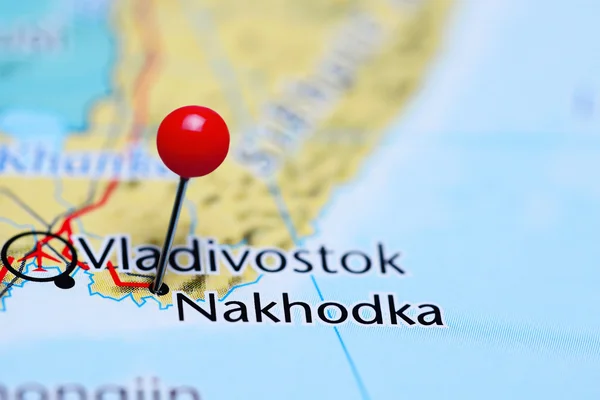 Nakhodka pinned on a map of Russia