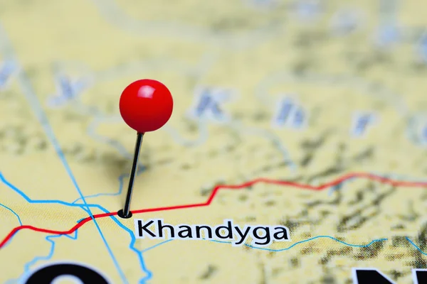 Khandyga pinned on a map of Russia