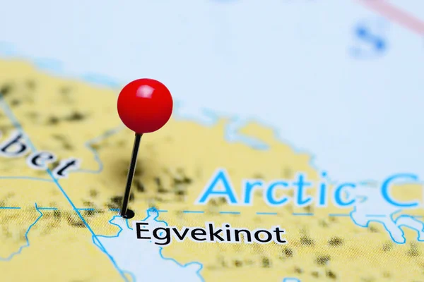 Egvekinot pinned on a map of Russia