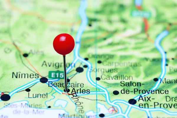 Arles pinned on a map of France