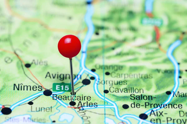 Beaucaire pinned on a map of France