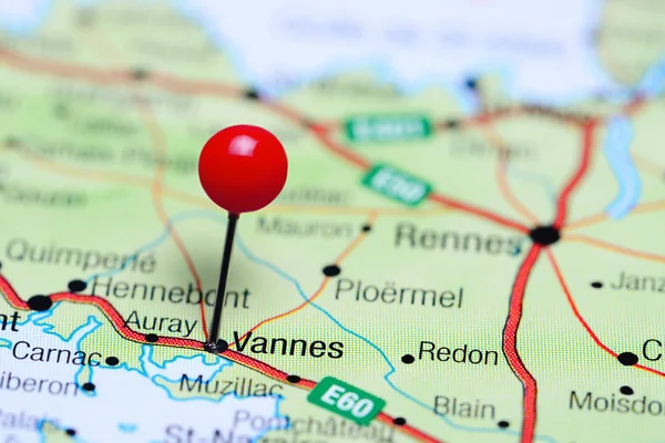 Vannes pinned on a map of France