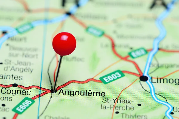 Angouleme pinned on a map of France