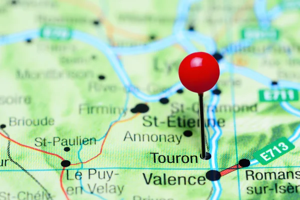 Touron pinned on a map of France