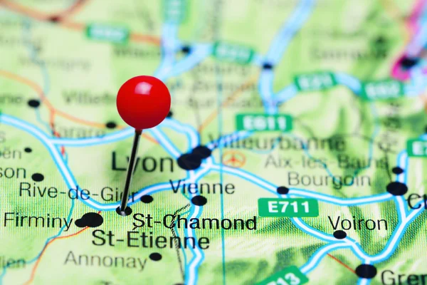 St-Chamond pinned on a map of France