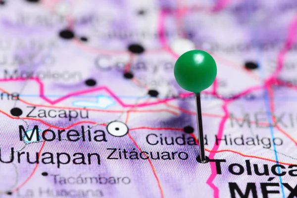 Zitacuaro pinned on a map of Mexico