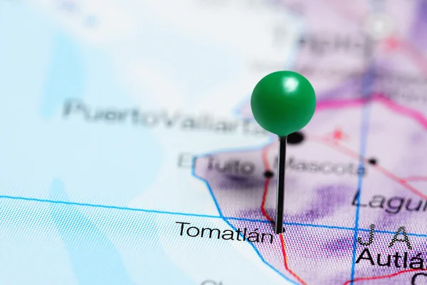 Tomatlan pinned on a map of Mexico
