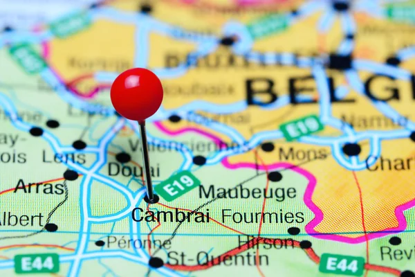 Cambrai pinned on a map of France