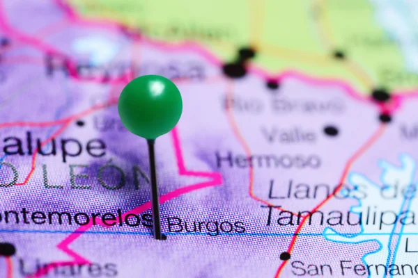 Burgos pinned on a map of Mexico