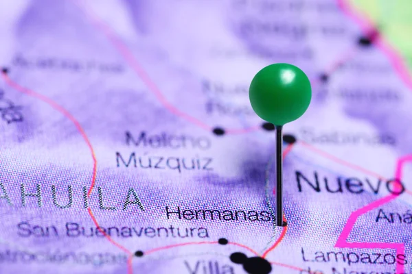 Hermanas pinned on a map of Mexico