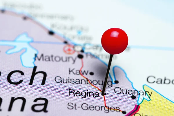 Regina pinned on a map of French Guiana