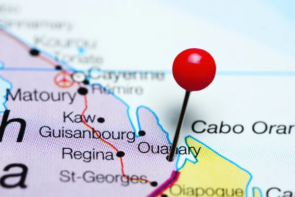 Ouanary pinned on a map of French Guiana
