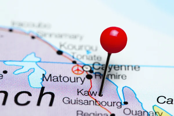 Kaw pinned on a map of French Guiana