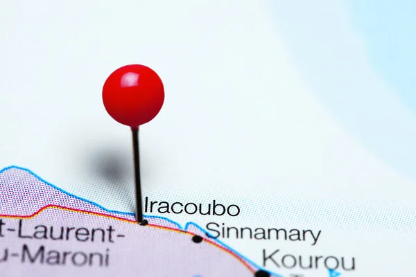 Iracoubo pinned on a map of French Guiana