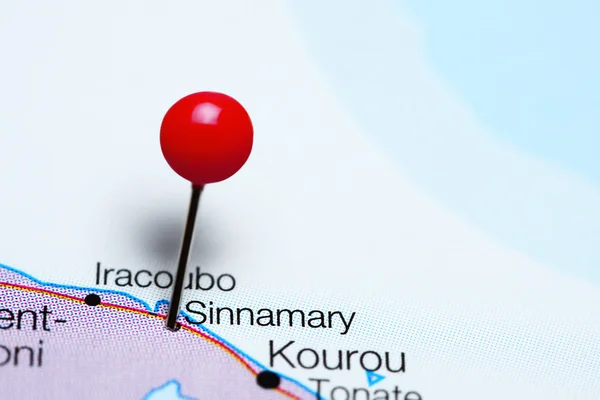 Sinnamary pinned on a map of French Guiana