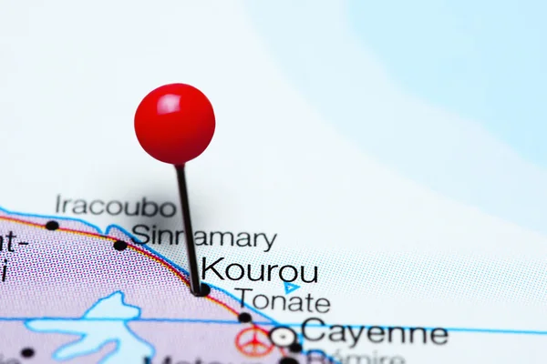 Kourou pinned on a map of French Guiana