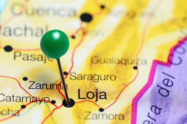 Loja pinned on a map of Ecuador